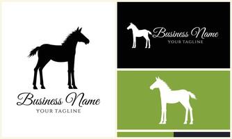 silhouette cowboy horseman logo template vector