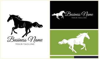 silhouette donkey horse logo template vector