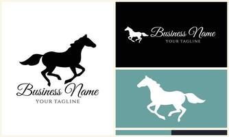 silhouette donkey horse logo template vector