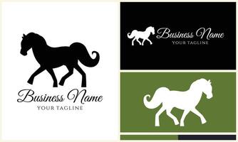 silhouette donkey horse logo template vector