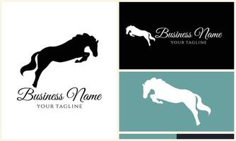 silhouette donkey horse logo template vector