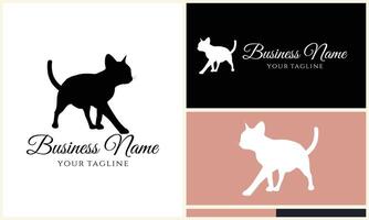 silhouette cat vector logo template