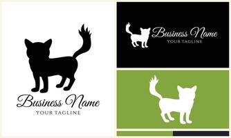 silhouette cat vector logo template