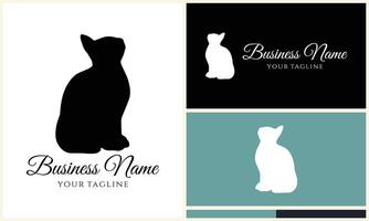 silhouette cat vector logo template