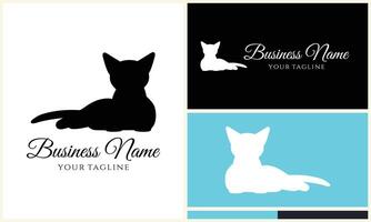 silhouette cat vector logo template