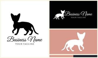 silhouette cat vector logo template