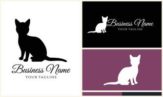 silhouette cat vector logo template