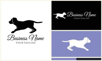 silhouette dog bulldog logo template vector