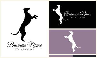 silhouette dog bulldog logo template vector