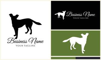 silhouette dog bulldog logo template vector