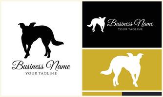 silhouette dog bulldog logo template vector