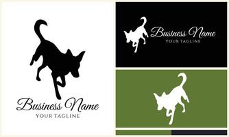 silhouette dog bulldog logo template vector