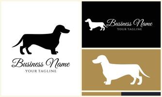 silhouette dog bulldog logo template vector