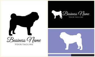 silhouette dog bulldog logo template vector