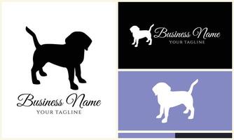 silhouette dog bulldog logo template vector
