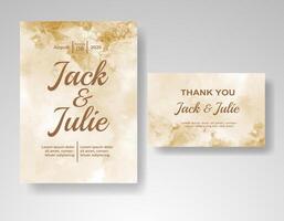 Wedding invitation with abstract watercolor background vector