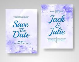 Wedding invitation with abstract watercolor background vector