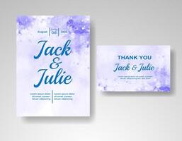 Wedding invitation with abstract watercolor background vector