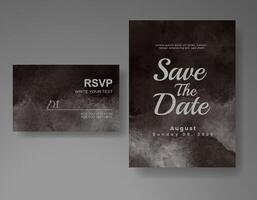 Wedding invitation with abstract watercolor background vector