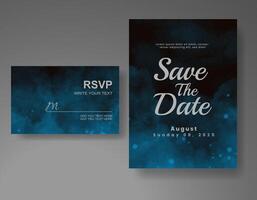 Wedding invitation with abstract watercolor background vector