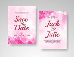 Wedding invitation with abstract watercolor background vector