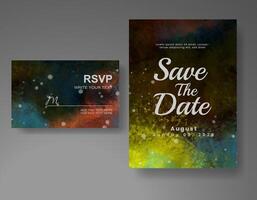 Wedding invitation with abstract watercolor background vector