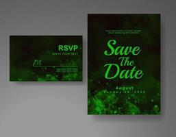 Wedding invitation with abstract watercolor background vector