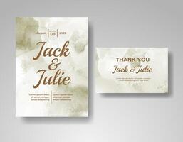 Wedding invitation with abstract watercolor background vector