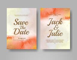 Wedding invitation with abstract watercolor background vector