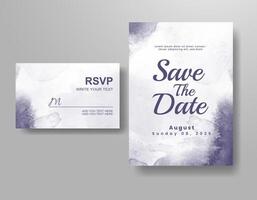 Wedding invitation with abstract watercolor background vector