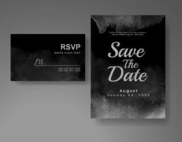 Wedding invitation with abstract watercolor background vector