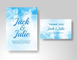 Wedding invitation with abstract watercolor background vector