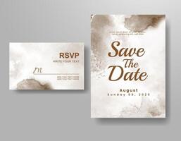 Wedding invitation with abstract watercolor background vector