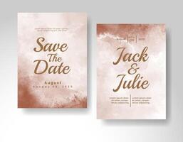 Wedding invitation with abstract watercolor background vector