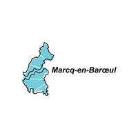 mapa ciudad de marcq en barullo vector diseño plantilla, mundo mapa internacional vector modelo con contorno gráfico bosquejo estilo aislado en blanco antecedentes