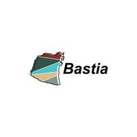 Vector Map of the Bastia. Borders of for your infographic. Vector illustration design template