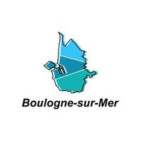 Map City of Boulogne Sur Mer vector design template, World Map International vector template with outline graphic sketch style isolated on white background