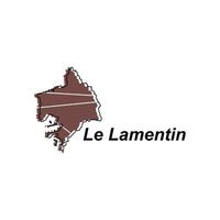 Map City of Le Lamentin vector design template, World Map International vector template with outline graphic sketch style isolated on white background
