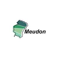 Vector Map of the Meudon. Borders of for your infographic. Vector illustration design template