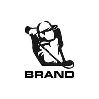 Man Golfing logo Gesture silhouette, Golf Sport Logo Design Template vector