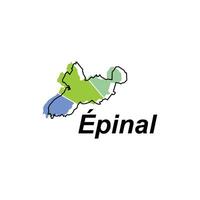 epinal mapa. vector mapa de Francia capital país vistoso diseño, ilustración diseño modelo en blanco antecedentes