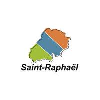 Saint Raphael City of France map vector illustration, vector template with outline graphic sketch style isolated on white background