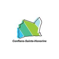 Conflans Sainte Honorine map. vector map of France capital Country colorful design, illustration design template on white background