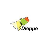 dieppe mapa. vector mapa de Francia capital país vistoso diseño, ilustración diseño modelo en blanco antecedentes