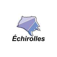 Echirolles City of France map vector illustration, vector template with outline graphic sketch style isolated on white background