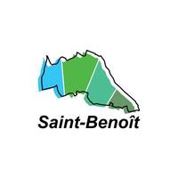 Saint Benoit map. vector map of France capital Country colorful design, illustration design template on white background