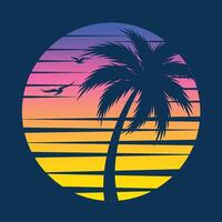 summer beach logo vector illustration