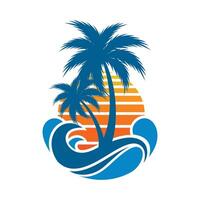 Beach logo design Vector