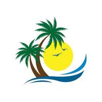 vector de diseño de logotipo de playa