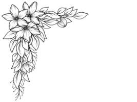 Flowers and Leaves Border Illustration vector